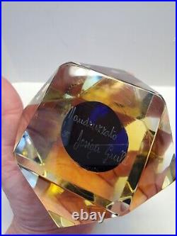 Vintage RARE 60s Alessandro Mandruzza Murano Italy Paperweight Faceted Signed