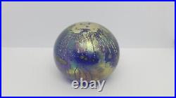 Vintage ROBERT COLEMAN IRIDESCENT ART GLASS PAPERWEIGHT, 2 1/4