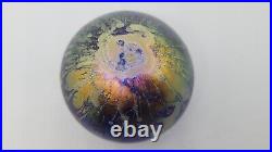 Vintage ROBERT COLEMAN IRIDESCENT ART GLASS PAPERWEIGHT, 2 1/4