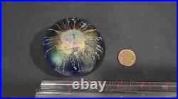 Vintage ROBERT COLEMAN IRIDESCENT ART GLASS PAPERWEIGHT, 2 1/4