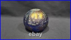 Vintage ROBERT COLEMAN IRIDESCENT ART GLASS PAPERWEIGHT, 2 1/4