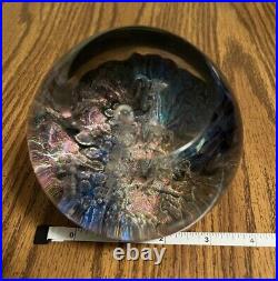 Vintage Rebecca Stewart Signed Art Glass Iridescent Paperweight'94-'96 3P5 50