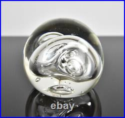 Vintage Rollin Karg Hand Blown Glass Bubble Sphere Paperweight