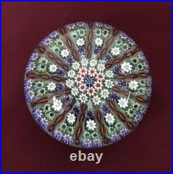 Vintage Scottish Perthshire Paperweight Millefiori Flower Glass 13-spoke