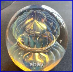 Vintage Signed & Dated Hand-Blown Glass Paperweight. Artist Robert Eickholt Rare