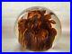 Vintage Signed Mark Wagar 4 Detailed Orange Toned Swirls Art Glass Paperweight