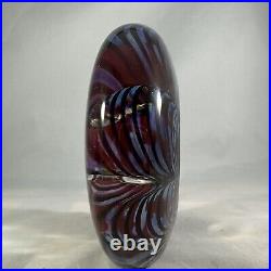 Vintage Signed Michael Nourot NCF. 44.96 Marbrie Art Glass Paperweight 4