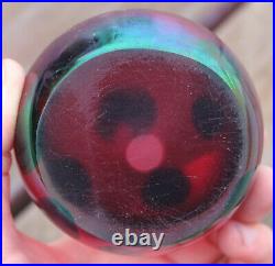 Vintage Tiffany Favrile Style Oil Spot Iridescent Art Glass Marble Paperweight