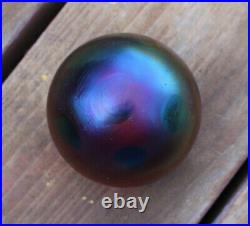 Vintage Tiffany Favrile Style Oil Spot Iridescent Art Glass Marble Paperweight
