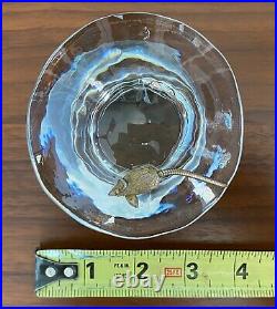 Vintage Viking Art Glass Crystal Epic Mushroom MOUSE Paperweight 3.5