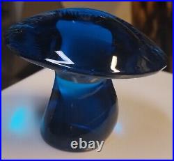 Vintage Viking Blue Glass Mushroom