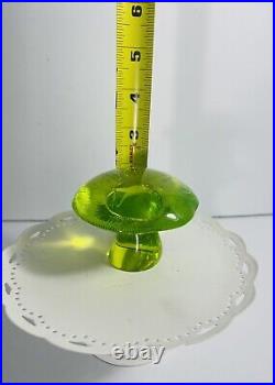 Vintage Viking Uranium Glass Medium Epic Mushroom 2.5 Tall Vintage No Chips