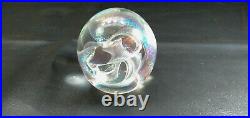 Vintage art glass signed paperweight 1983 Robert Stephen awesome iridescent rare