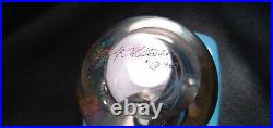 Vintage art glass signed paperweight 1983 Robert Stephen awesome iridescent rare