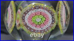 Vintage large art glass millefiori centerpiece or paperweight, 7 1/2