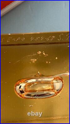 Vintage paperweight glass signed expo 454-1968 sweden artist Sven Palmqvist