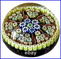 Vntg Perthshire Crieff Millefiori 8 Spoke Twist Art Glass Paperweight P Center