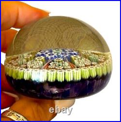 Vntg Perthshire Crieff Millefiori 8 Spoke Twist Art Glass Paperweight P Center