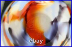 Vtg 1976 Fenton Glass Barber/fetty Large Swirl Egg Paperweight