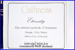 Vtg CAITHNESS Scotland Art Glass Eternity Paperweight in Box & Paperwork