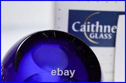 Vtg CAITHNESS Scotland Art Glass Moonlight Lily Paperweight in Box & Paperwork