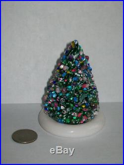 Vtg CAPE COD GLASS WORKS Millefiori Latticino Christmas Tree Paperweight