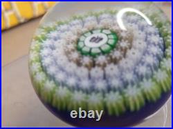 Vtg Perthshire Art Glass Millefiori Canes Butterfly Center Paperweight 2