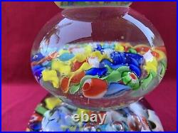 Vtg Three-Tiered (Stacked) Millefiori Art Glass Murrano Style Paperweight 8