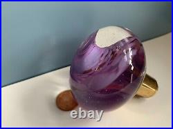 Vtg glass paperweight DOOR KNOB drawer pull antique purple doorknob art craft