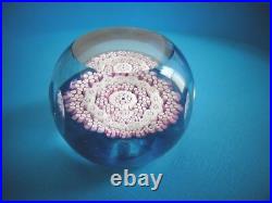 WHITEFRIARS Concentric Millefiori Faceted Art Glass Paperweight Monk Cane 1986