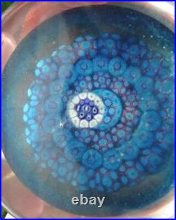 WHITEFRIARS Concentric Millefiori Faceted Art Glass Paperweight Monk Cane 1986