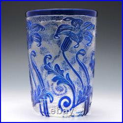 Webb Blue Cameo Glass Vase c1933