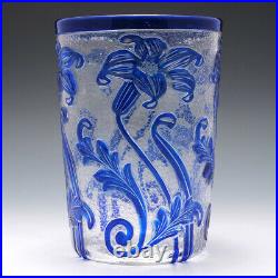 Webb Blue Cameo Glass Vase c1933