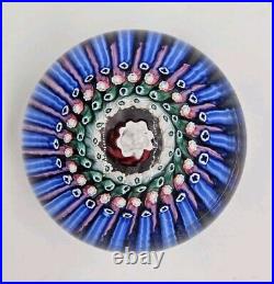 Whitefriars Concentric Millefiori Cane Paperweight England With Sticker 3 DIA