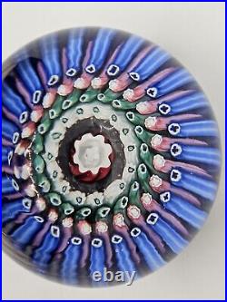 Whitefriars Concentric Millefiori Cane Paperweight England With Sticker 3 DIA