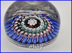 Whitefriars Concentric Millefiori Cane Paperweight England With Sticker 3 DIA