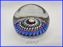 Whitefriars Concentric Millefiori Cane Paperweight England With Sticker 3 DIA