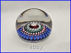 Whitefriars Concentric Millefiori Cane Paperweight England With Sticker 3 DIA