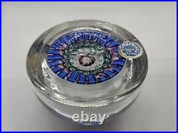 Whitefriars Concentric Millefiori Cane Paperweight England With Sticker 3 DIA