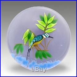 William Manson Caithness Glass LE Kingfisher paperweight 1984 / presse papiers