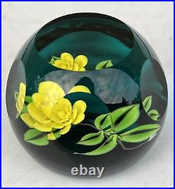 William Manson Caithness Yellow Rose Paperweight Scotland Limited Edition