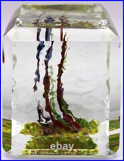 XL Marvelous STEVEN LUNDBERG Tropical Angel Fish AQUARIUM Art Glass Paperweight