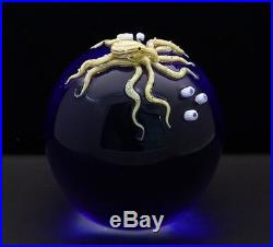 ZELLIQUE Studio JOHNNY CAMP Octopus Art Glass 3D Paperweight, Aprx 4H x 2.75W