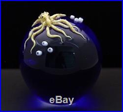 ZELLIQUE Studio JOHNNY CAMP Octopus Art Glass 3D Paperweight, Aprx 4H x 2.75W